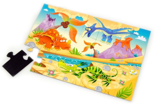 Magnetické puzzle bloky magnet DINOSAURS 21 EL