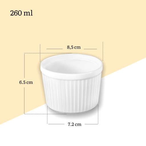 Okrúhly riad RAMEKIN žiaruvzdorný Wilmax 8,5x6,5 cm 260 ml