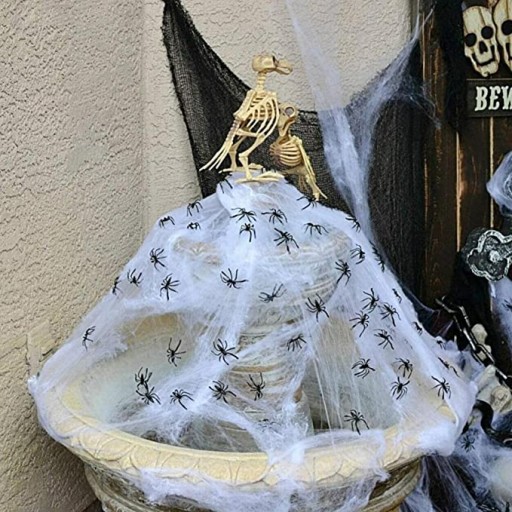 Pavučina s 20 pavúkmi Halloweenska dekorácia