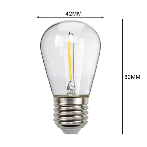 E27 LED FILAMENT 1W WARM žiarovka na girlandy