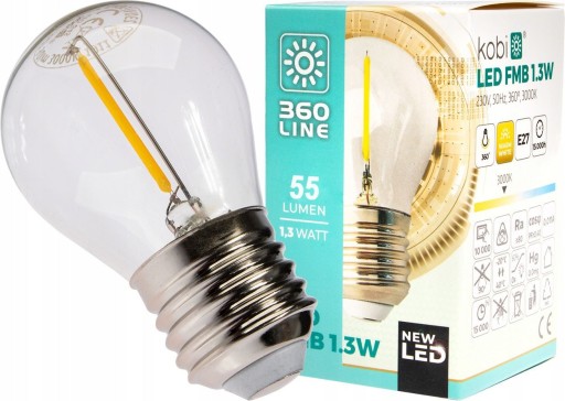 Žiarovka LED vláknová E27 1,3W 2700K Pre girlandu