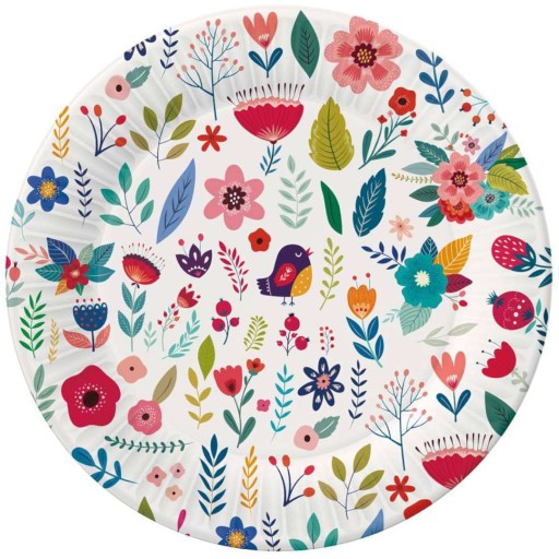 Papierové taniere Summer Collection - Have fun (light), 18 cm/ 6 ks.