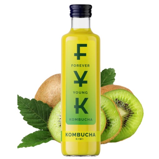 Kombucha Kiwi čaj 0,25l Forever Young FYK nápoj 250ml zelený čaj
