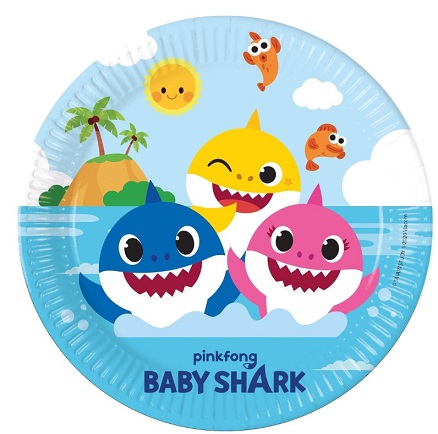 Baby Shark papierové taniere 23 cm narodeniny