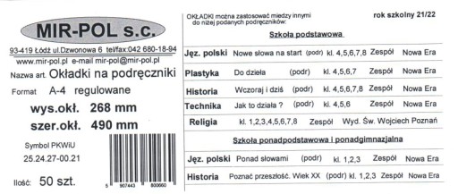 Obal na učebnicu 268mm, nastaviteľný, cestovný list