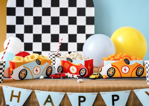 OBČANKOVÉ KRABICE SLADKOSTI POPCORN CARS NARODENINOVÉ AUTÁ - 3 KUSY - 7312