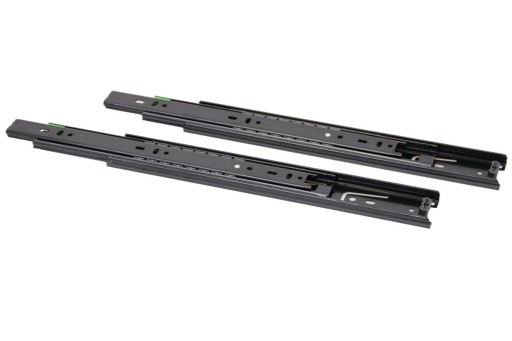 Guľové vedenie zásuviek SEVROLL, plnovýsuv 450 mm, čierna, nosnosť 30 kg