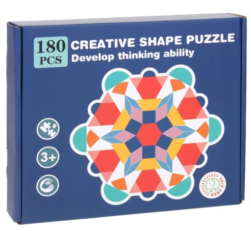 Drevené kreatívne puzzle tvary mozaiky 180 ks