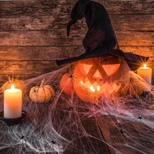 UMELÝ PAVÚČIK PRE HALLOWEEN 60G PLUS 60 PAVÚKOV V SÚPRAVE CCA 15m2