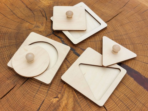 Puzzle blok Montessori štvorcové vzdelávacie puzzle bloky