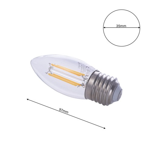 LED FILAMENT E27 žiarovka 4W 4000K Sviečka