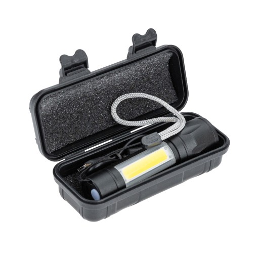 Silná, nabíjateľná vojenská LED COB USB nabíjateľná taktická baterka + puzdro