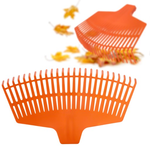 KADA ZÁHRADNÉ HRABLE NA LÍSTIE, PAPATY BEZ RÚČKY, PLAST ORANŽ.