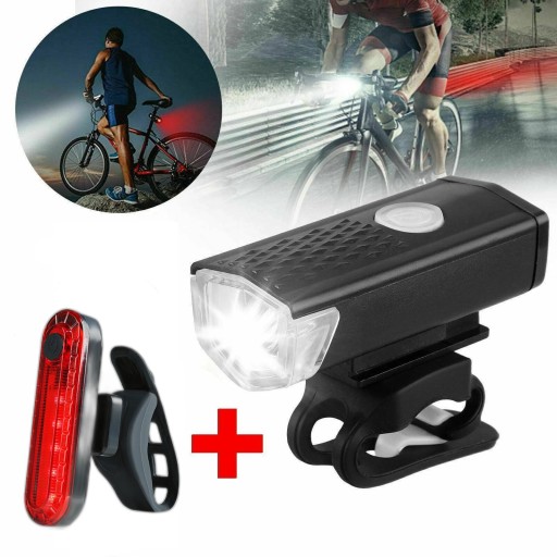 LED BIKE SVETLO PREDNÉ ZADNÉ USB SÚPRAVA NA BICYKEL