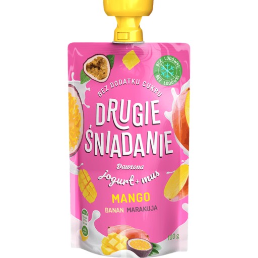 JOGURT + OVOCNÁ MUŠA Pre deti MANGO Banánová marakuja 100g Dawtona