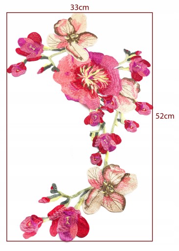 KVET Aplikácia nášivkovej výšivky VEĽKÁ - 52cm