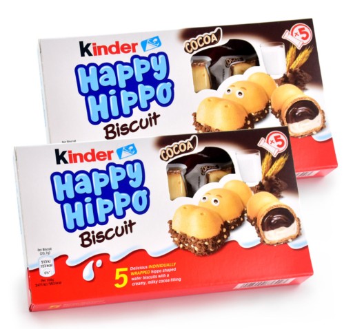 Kinder Happy Hippo Kakaová hrošia tyčinka, 2 balenia po 5 nemeckých oblátok