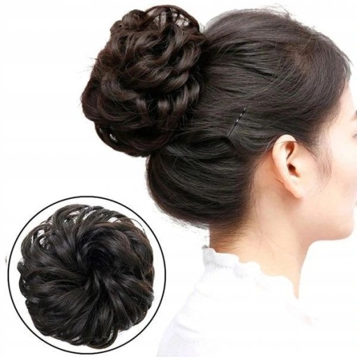 MESSY BUN RUB NA VLASY, KVALITNÁ, STREDNE HNEDÁ