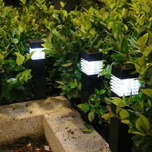 LED solárne svietidlo, zapustený štvorcový stĺpik, záhradná dekorácia, vstupy na terasu, P-301