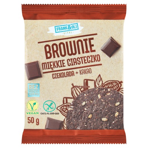 Frank&Oli Soft Brownie torta s čokoládou a kakaom 50g