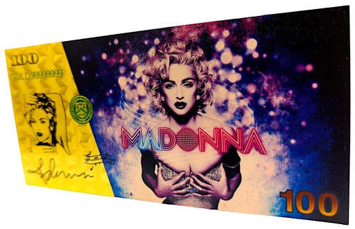 MADONNA Jedinečná ZLATÁ BANKOVKA Zberateľský DARČEK PRE FANOUŠKA