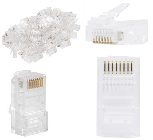 ZÁSTRČKA INTERNETOVÁ ZÁSTRČKA RJ45 8P8C ZLATÁ 4 KS