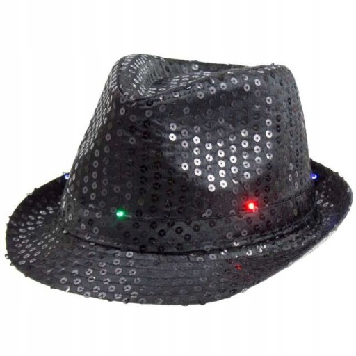 Trblietavý klobúk, čierny, flitrový
