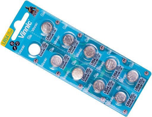 10x AKUMULÁTOR VINNIC L1131 AG10 LR1130 LR 54 G10 389
