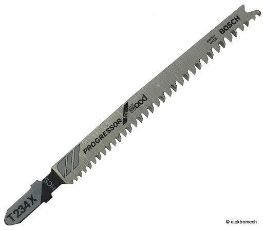 List priamočiarej píly BOSCH T234X pre čisté rovné rezanie dreva