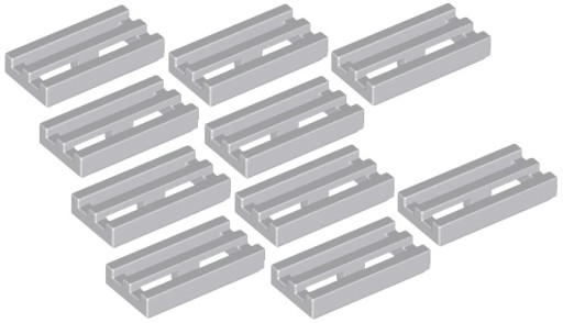 LEGO Plochý tanier 1x2 gril J. Grey 2412/4211350 x10