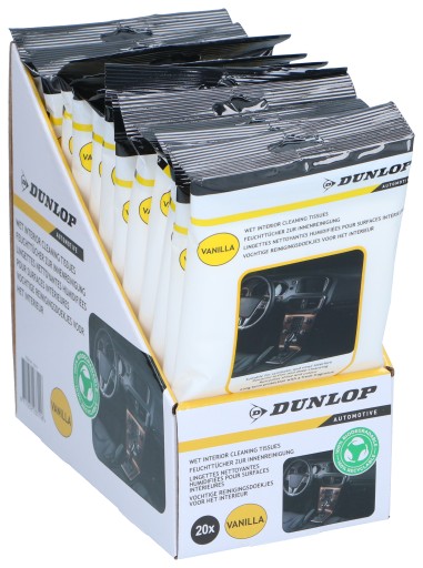 DUNLOP Vlhčené Utierky na čistenie interiéru auta 20 ks.
