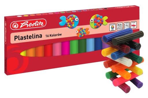 HERLITZ SCHOOL PLASTICINE 16 FARIEB V KARTÓNE