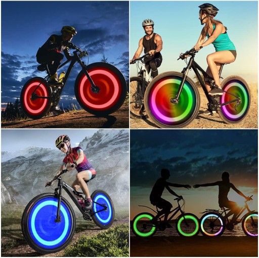 4 x LED SVETLO NA BICYKEL NA KRYT KOLESÁ RGB viacfarebný
