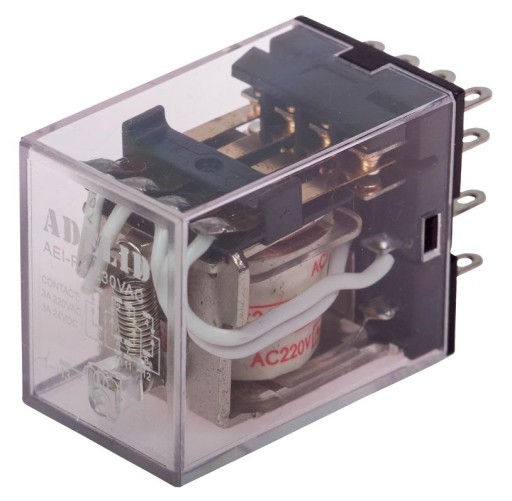 Relé R4, cievka 230V AC, 4 kontakty Morse 15 pin