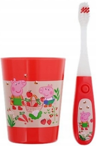 ZUBNÁ KEFKA S ČASOVAČOM + SADA POHÁRKA PEPPA PIG PRE DETI!!