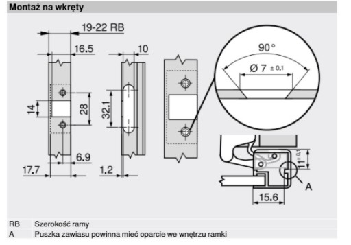 KLIPOVÝ PÁN BLUM 71T950AB PRE DELIACI RÁM