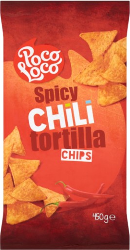 PD Nachos tortilla chipsy Pikantné chilli 450g Poco Loco