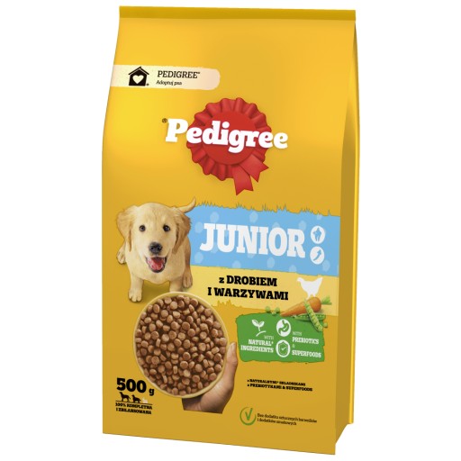 PEDIGREE JUNIOR 500g HYDINÉ SUCHÉ KRMIVO PRE ŠTENIATKA STREDNÝCH A VEĽKÝCH PLEMEN