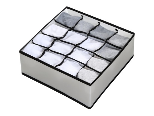 ORGANIZÁTOR ZÁSUVKY S 20 PRIHORKAMI 32x12x32 cm ČIERNO-BIELA