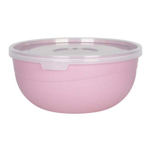 PLASTOVÁ KUCHYŇSKÁ MISKA NA JEDLO S viečkom 0,7L 14CM RUŽ.