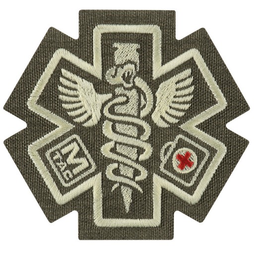 NÁŠIVKA PARAMEDIC ZNAK STAR OF LIFE CADEUCE VÝŠIVKA M-TAC RANGER ZELENÁ