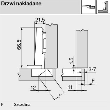 Prekrývací nábytkový pánt BLUM 70T3550.TL Clip-T pánt 110' bez pružiny