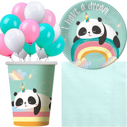 Papierové poháre PANDA, dúha, MEDVEĎ, narodeniny, farebné narodeniny, PARTY 6