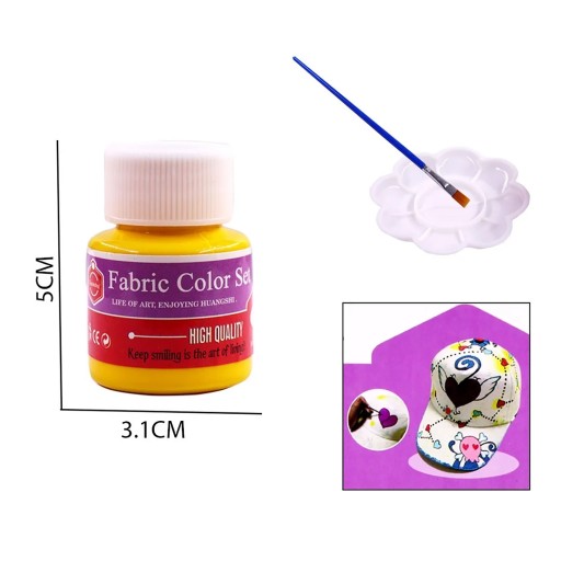 Farby na látky v téglikoch, 6 farieb x 25 ml, paleta + A 1 ŠTETEC