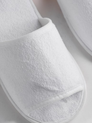 Hotelové papuče SPA FROTTE, JEDNORAZOVÉ, OTVORENÉ, 29 cm, BIELE - 1 PÁR