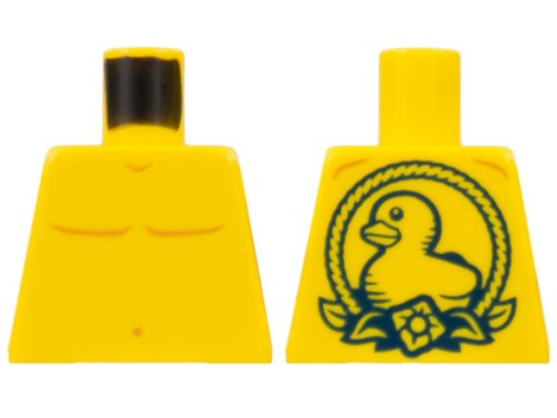 Lego New Torzo bez rúk Žlté tetovanie kačica na holé torzo 973pb4797