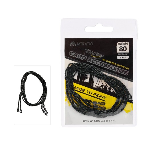 MIKADO Leadcore kaprový set 80cm s rýchlovýmenným obratlíkom 2ks
