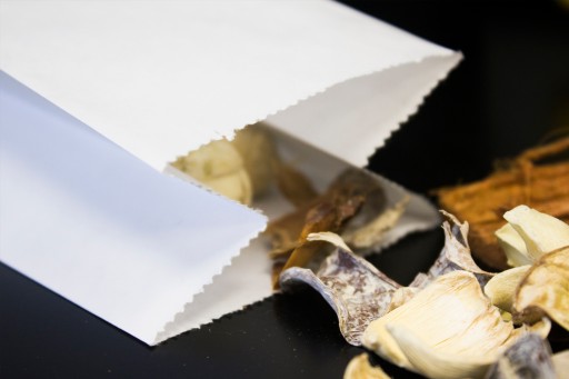 Biele papierové tašky, EKO malé raňajkové tašky