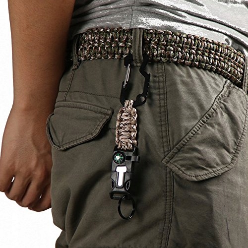 Paracord Keychain Carabiner Firestarter TEPLOMER