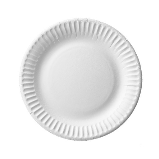 Biele papierové taniere, jednorázové dezertné taniere, 18 cm - 100 ks.